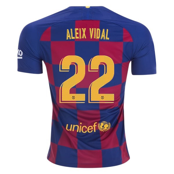 Camiseta Barcelona NO.22 Aleix Vidal 1ª Kit 2019 2020 Azul Rojo